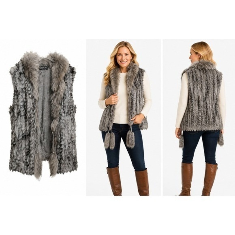 Jayley Collection Vest OS Mob Wife Glam Luxury Fur Boho Chic Winter Layering Coy